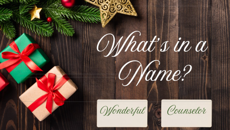 "What's In A Name" Sermon 1