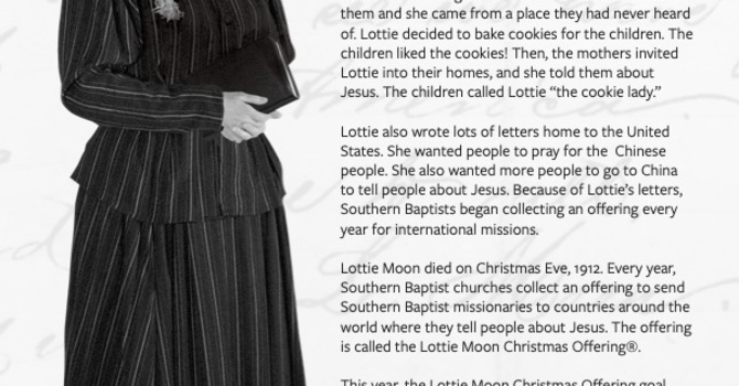 Lottie Moon Chirstmas Offering  image