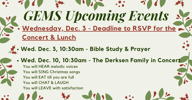 GEMS Upcoming Events image