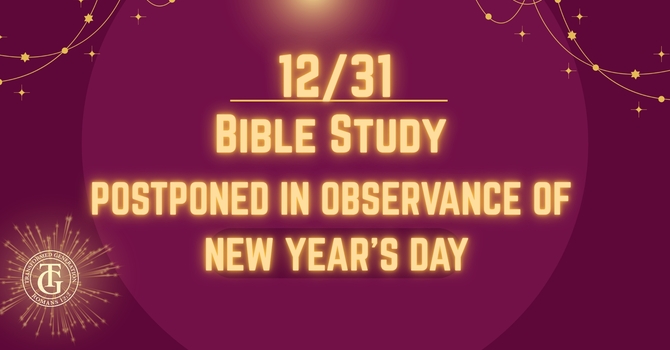 Virtual Bible Study CANCELED 
