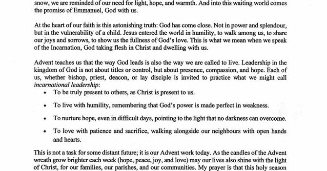 +Bishop Naboth Advent Greetings image