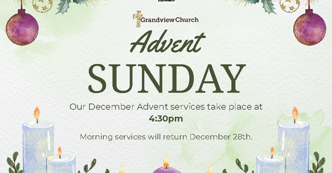December Advent Services at 4:30pm