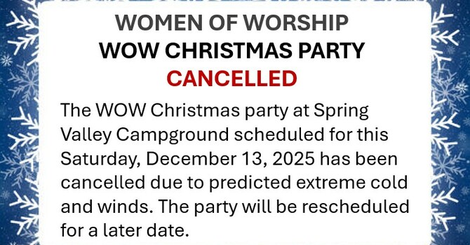 WOW Christmas Party Cancelled