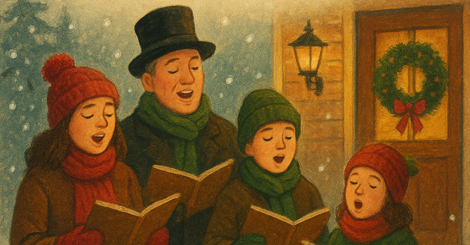The church group is carolling