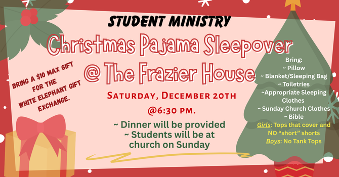 Student Christmas Sleepover @ The Frazier's