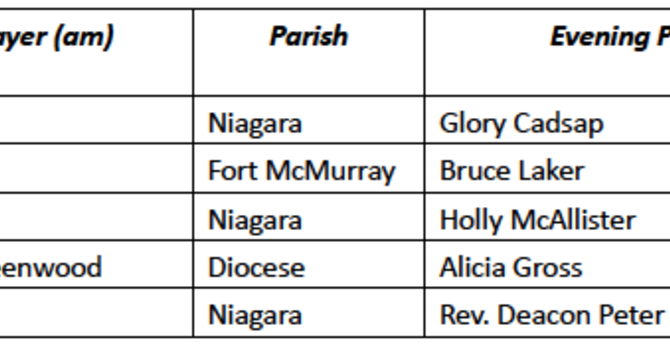 Diocesan Facebook Prayer Schedule image