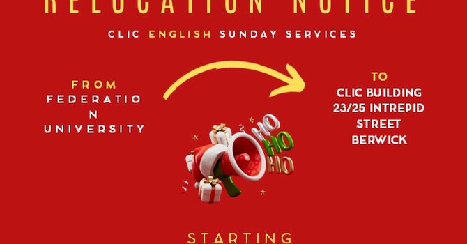 TEMPORARY RELOCATION OF ENGLISH WORSHIP SERVICE from December 21st 2025  image