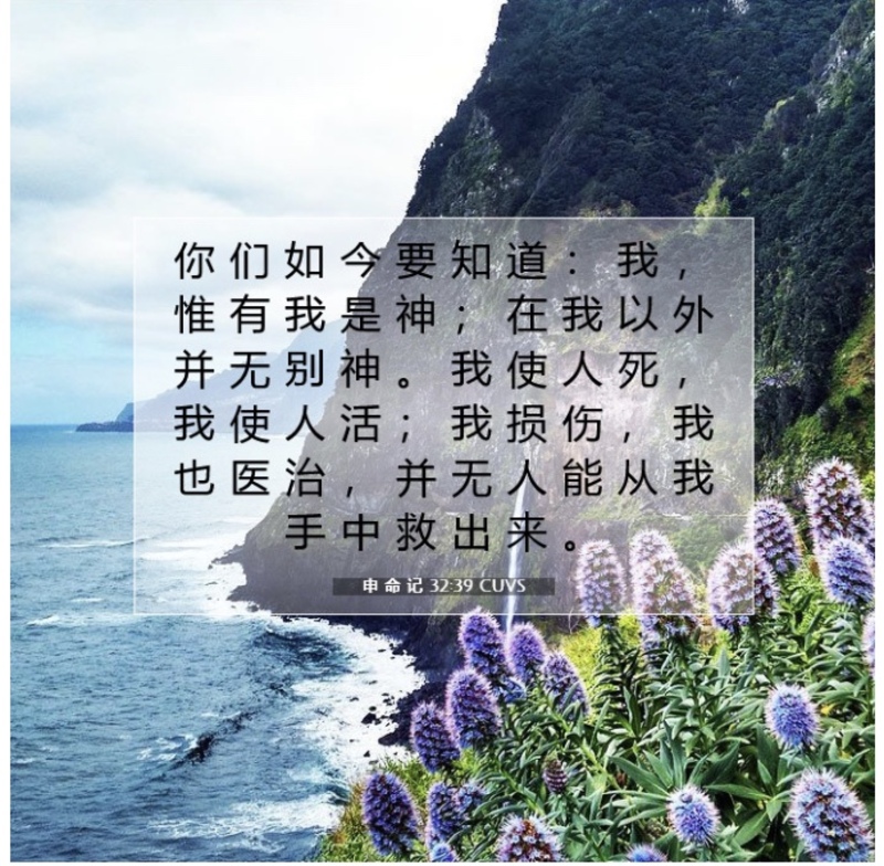 你们如今要知道：我，惟有我是神，在我以外并无别神