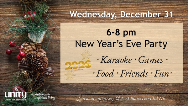 Wednesday, December 31 from 6-8 pm 