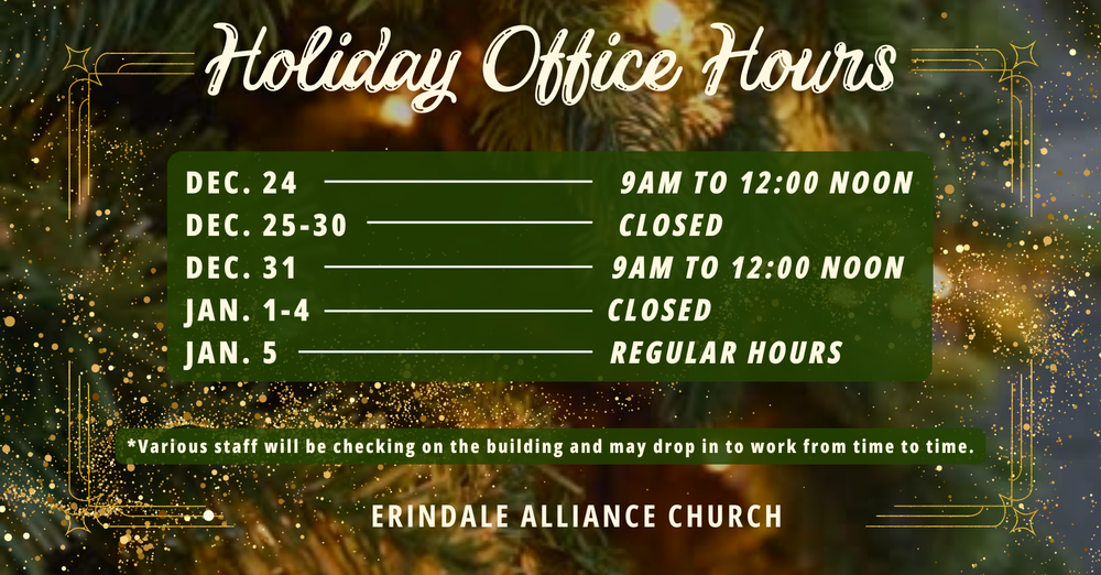 Holiday Office Hours