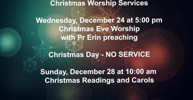 Christmas Service Schedule image