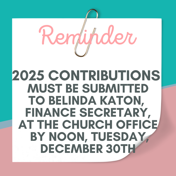 2025 CONTRIBUTION DEADLINE