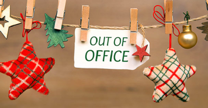Church office will close at 12p on December 24, and be closed on December 25th & 26th in celebration of Christmas.