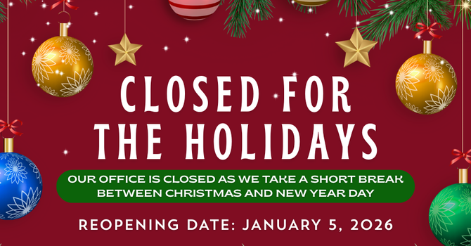 Church Office Closed for the Holidays