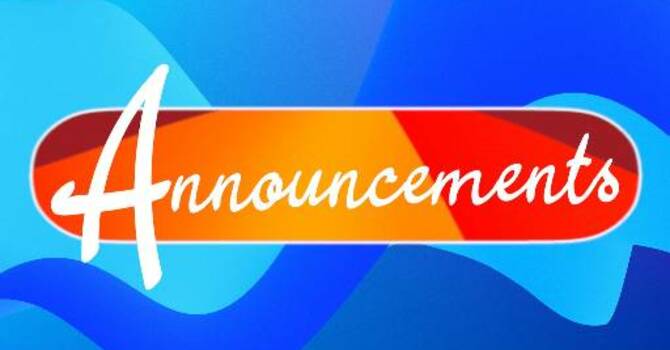 Announcements for 12/28/2025 image