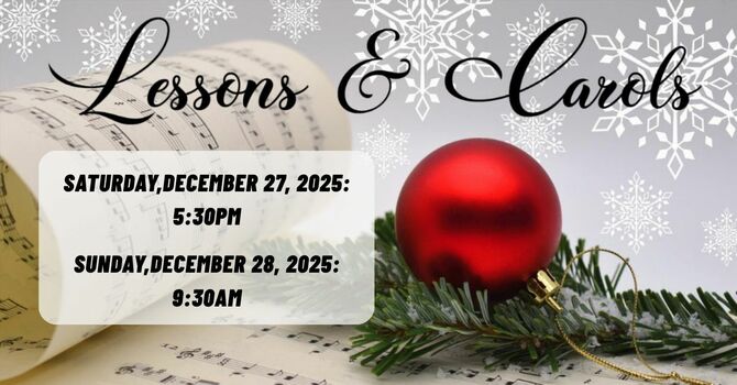 There will be 1 service Sunday 12/28 at 9:30am. Regular Saturday worship at 5:30pm