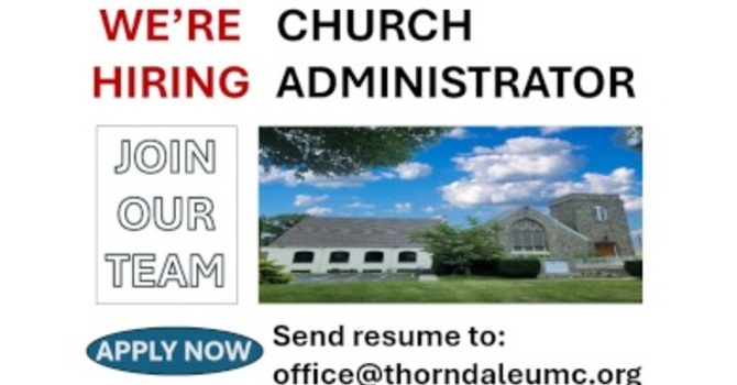 We are hiring a Church Administrator image