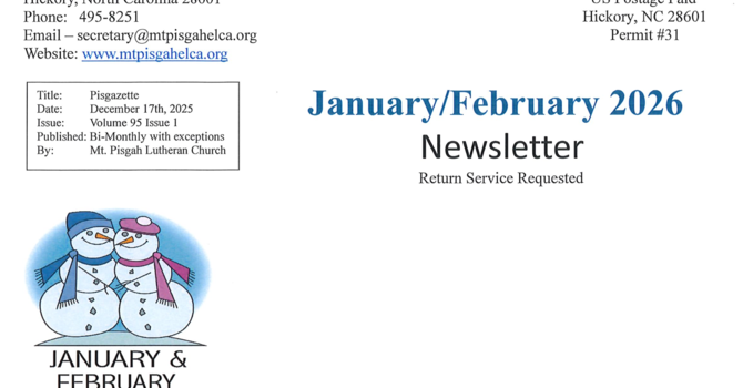 January/February Newsletter image