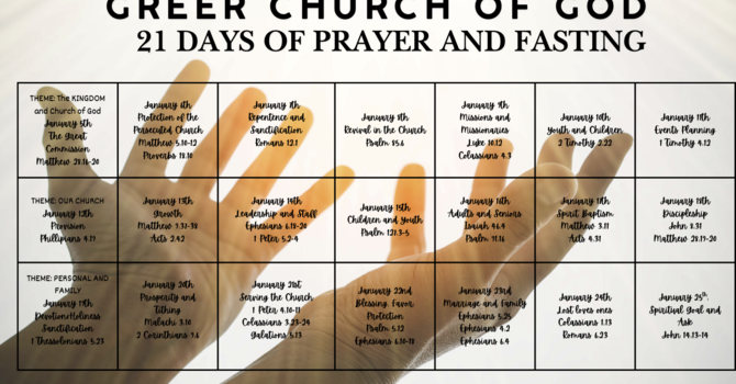21 Days Of Prayer And Fasting image