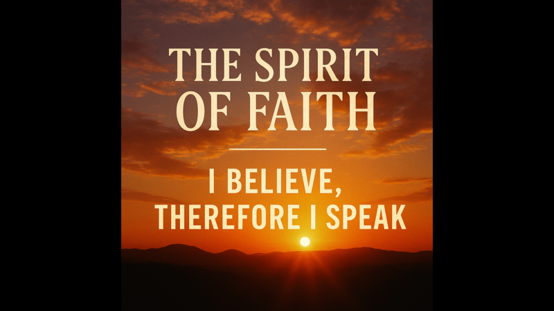 The Spirit of Faith: I Believe Therefore I Speak