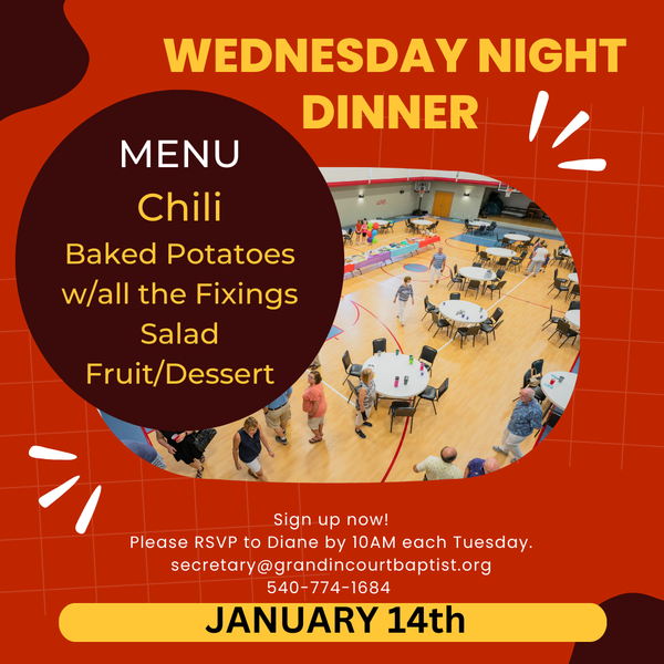Wednesday Fellowship Dinner 