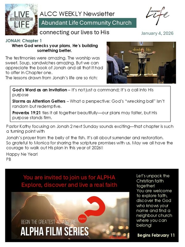 The Events & Happenings of the Abundant Life