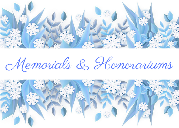 December Memorials and Honorariums