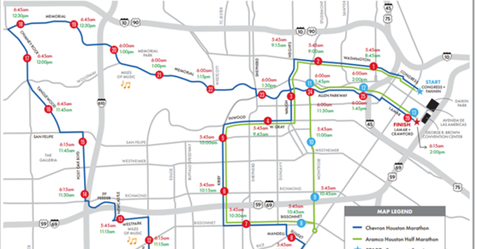 Chevron Houston Marathon Info + Parking Jan 11 image