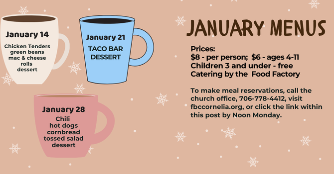 Wednesday Night Meal Reservations