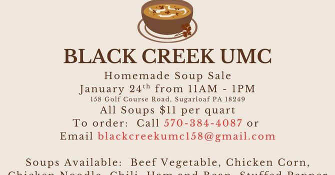 Taking Orders Now for Our Homemade Soup Sale! image