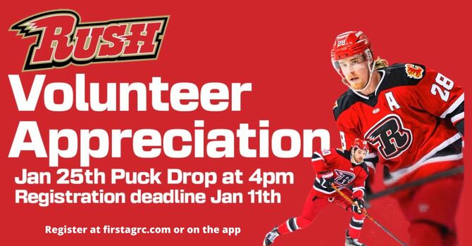 Rush Hockey Game Volunteer Appreciation