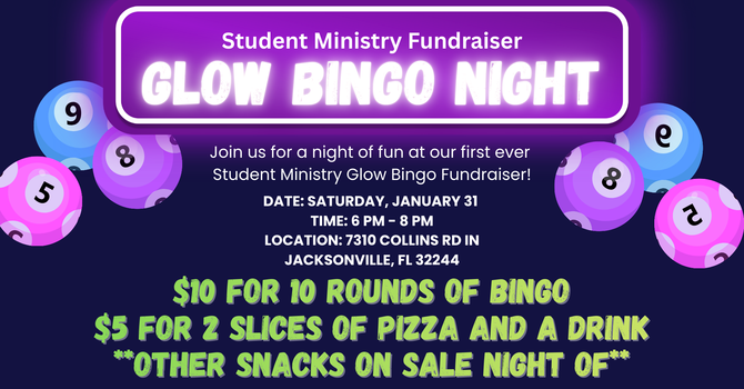 Glow in the Dark Bingo Fundraiser