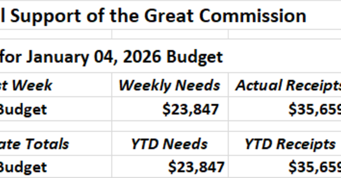 Our Financial Support of the Great Commission image
