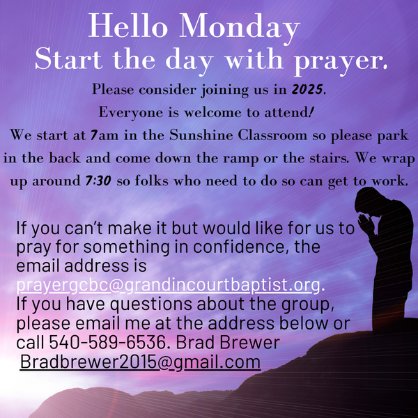 Monday Morning Prayer Meeting