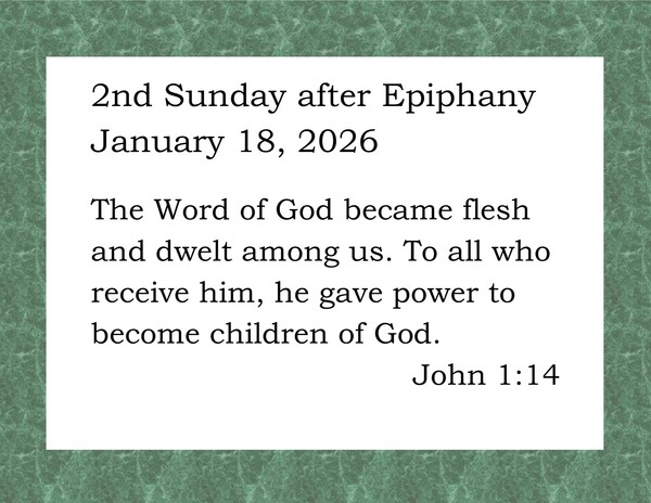 Second Sunday after Epiphany