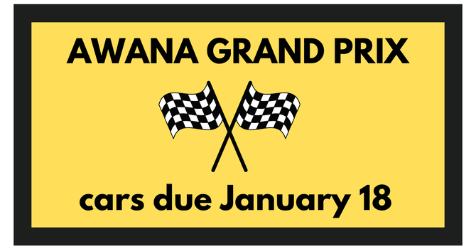 AWANA Grand Prix cars are due! image