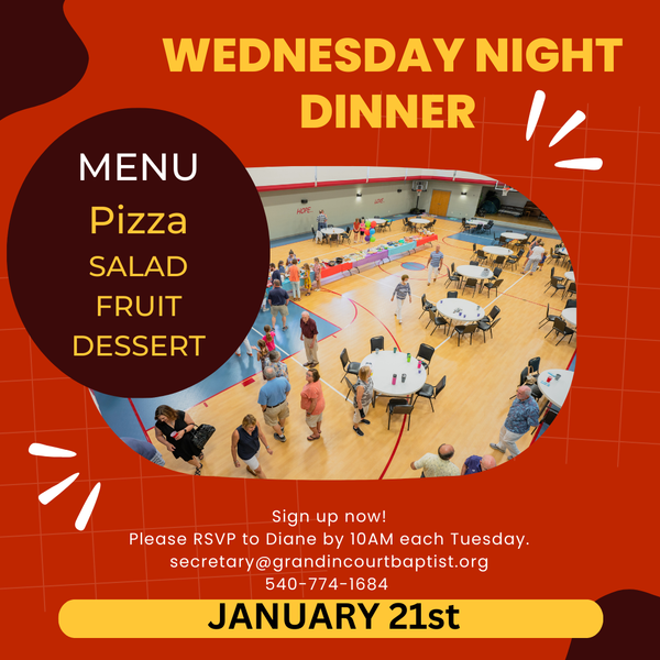 Wednesday Fellowship Dinner 