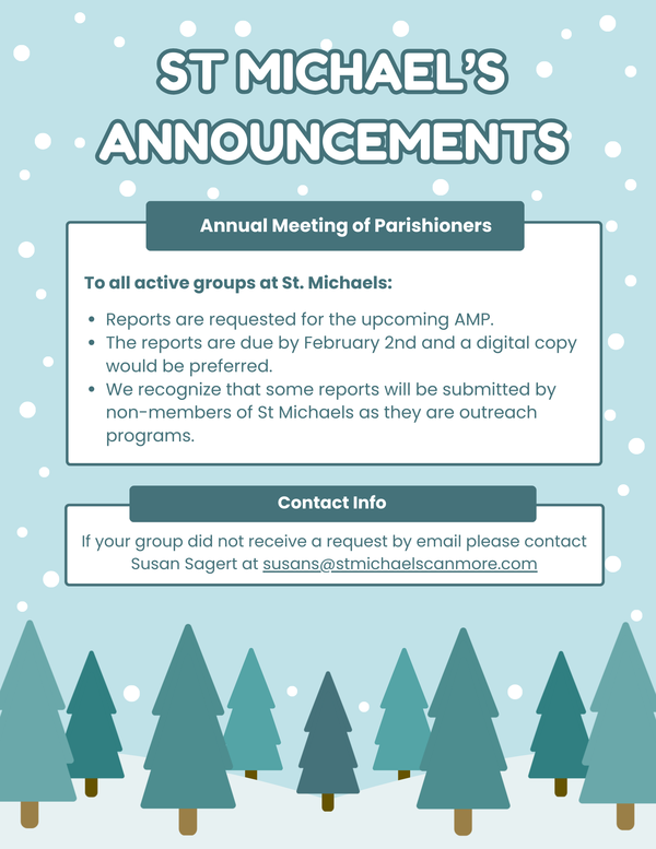 St Mike's Announcements