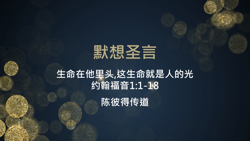 生命在他里头，这生命就是人的光