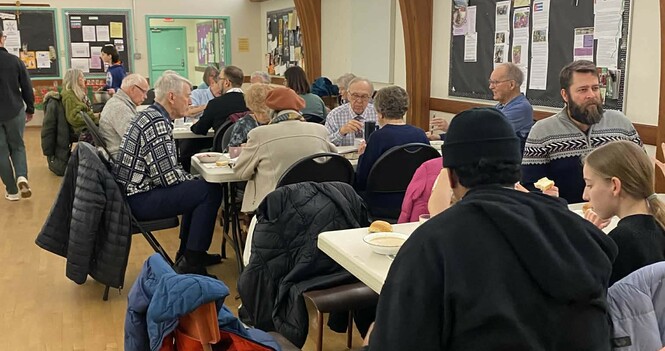January Soup and a bun