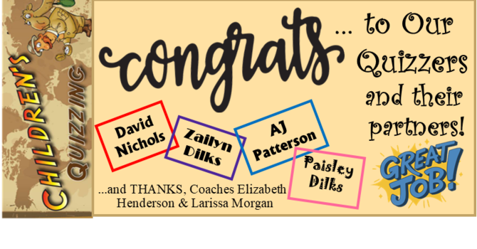 GREAT JOB ... Quizzers! image