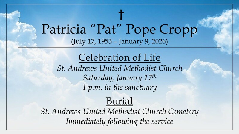 Celebration of Life for Patricia "Pat" Pope Cropp