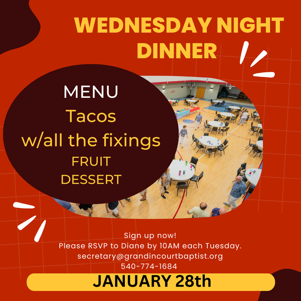 Wednesday Fellowship Dinner 