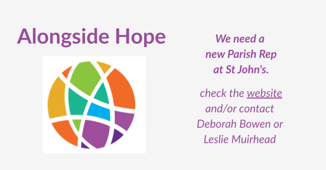  New Parish Rep Needed for Alongside Hope (PWRDF) image