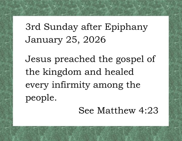Third Sunday after Epiphany