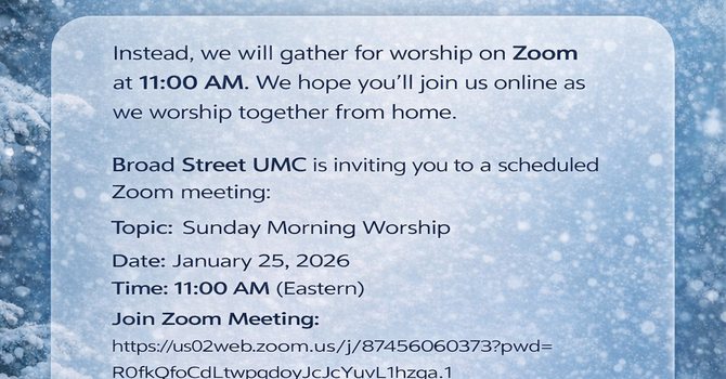 Sunday Worship on Zoom