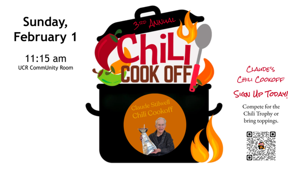 Feb 1 - Claude's Chili Cookoff