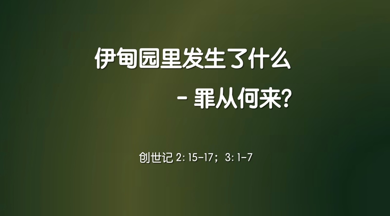 伊甸园里发生了什么，罪从何来