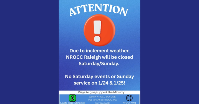 NROCC Raleigh Closed on Jan25th