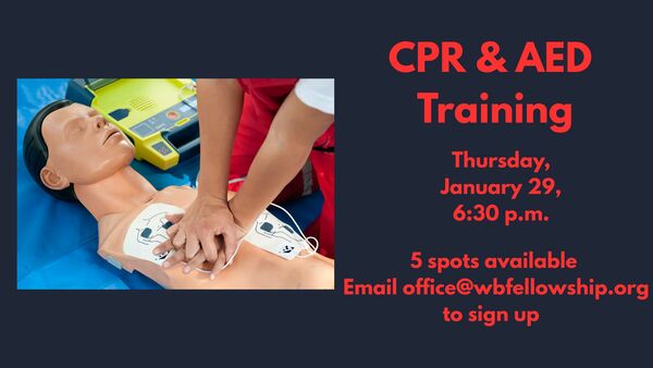 CPR/AED Training Thursday, January 29, at 6:30 p.m.